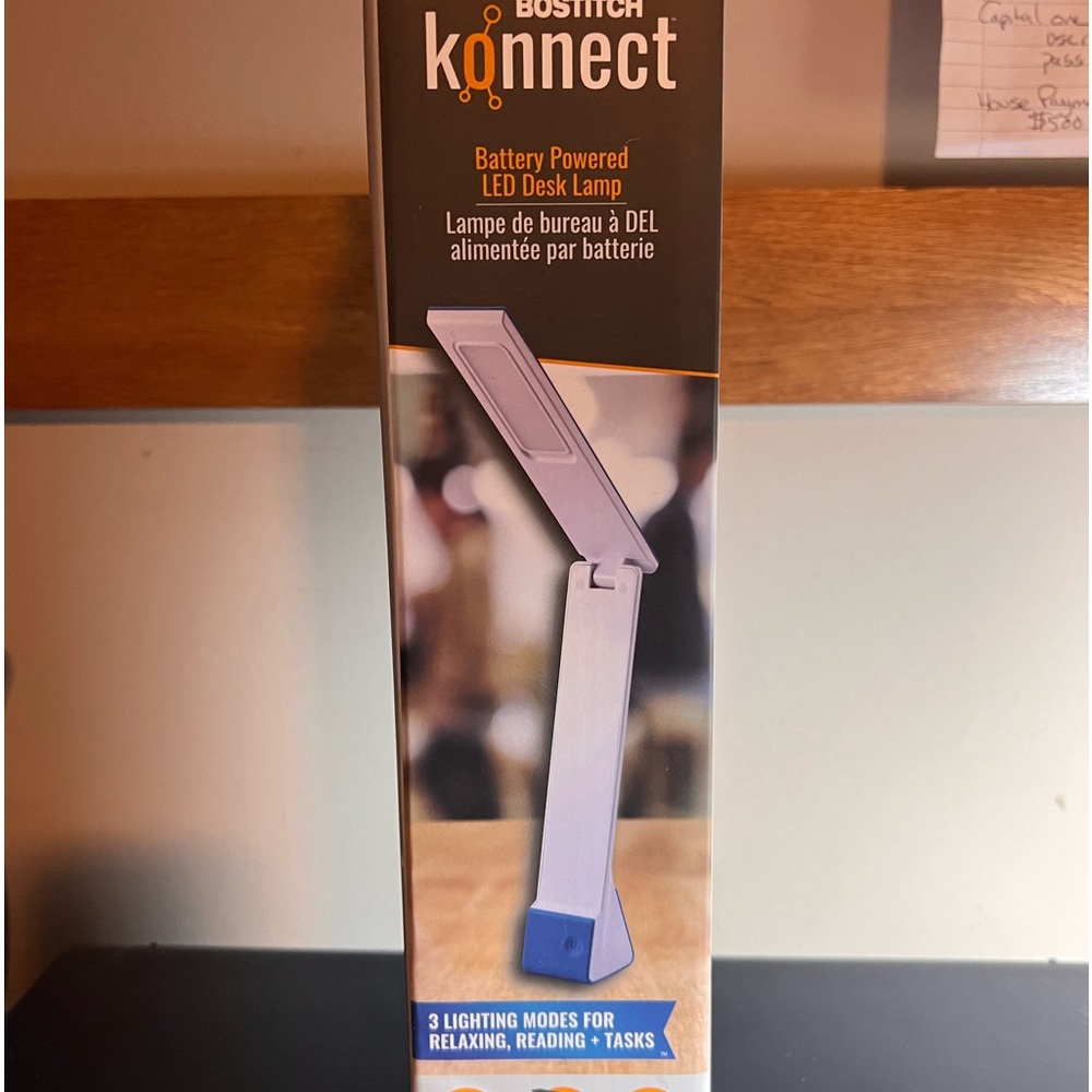 Bostitch Konnect Battery Powered LED Desk Lamp New!